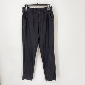 Johnny Was NEW Women's Lightweight Linen Pants XS Black Elastic Waist Pockets